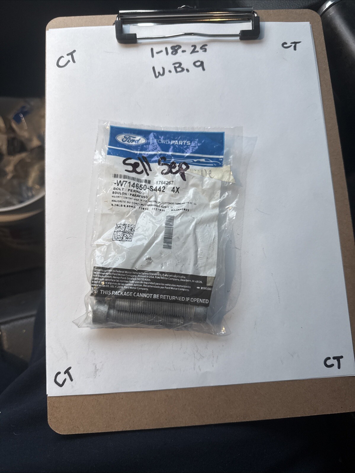 (1) FORD OEM 15-23 E-Transit Brake Hub Wheel Bolt W714650S442 Sold Individually