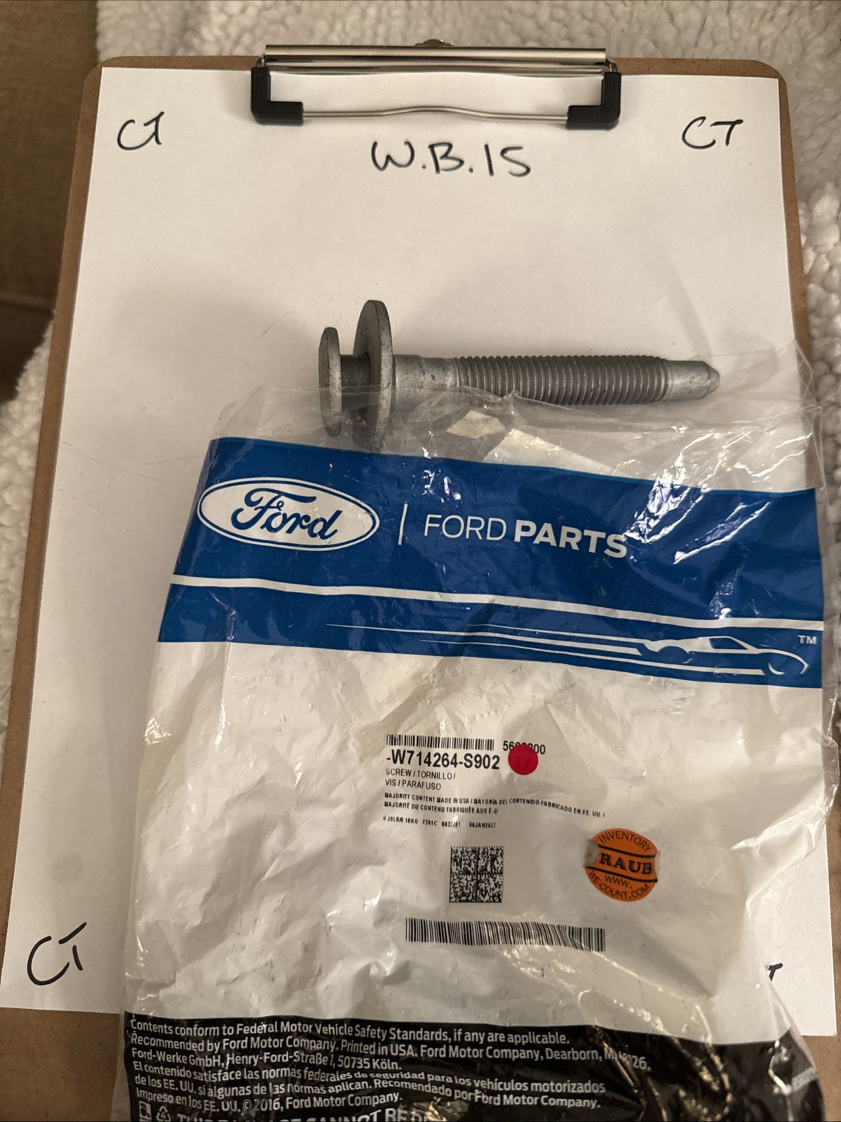 (1) Genuine Ford Bed Mounting Bolt W714264-S902 Sold Individually