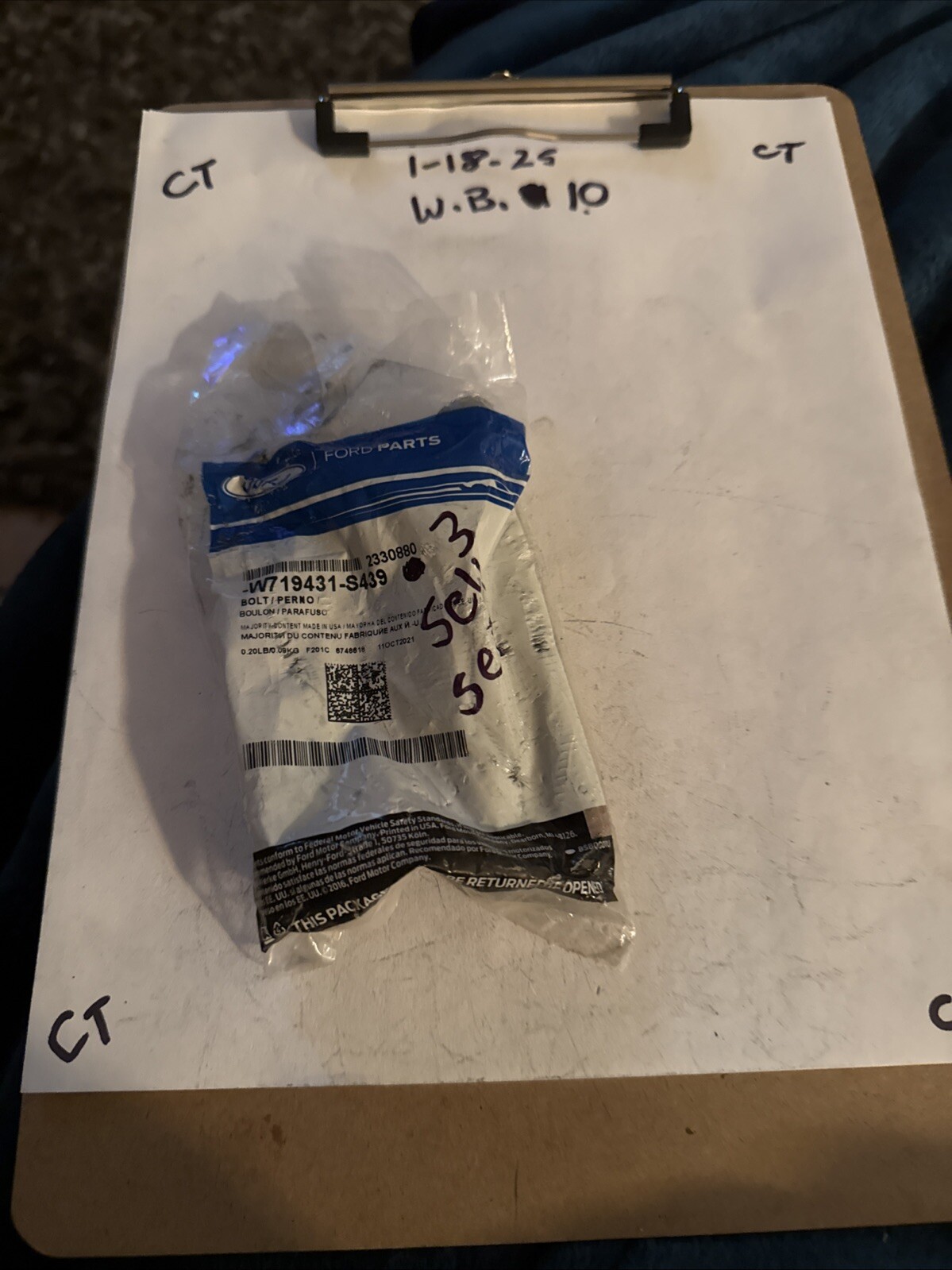 (1) Genuine Ford Bolt W719431S439 / W719431-S439 OEM Sold Individually