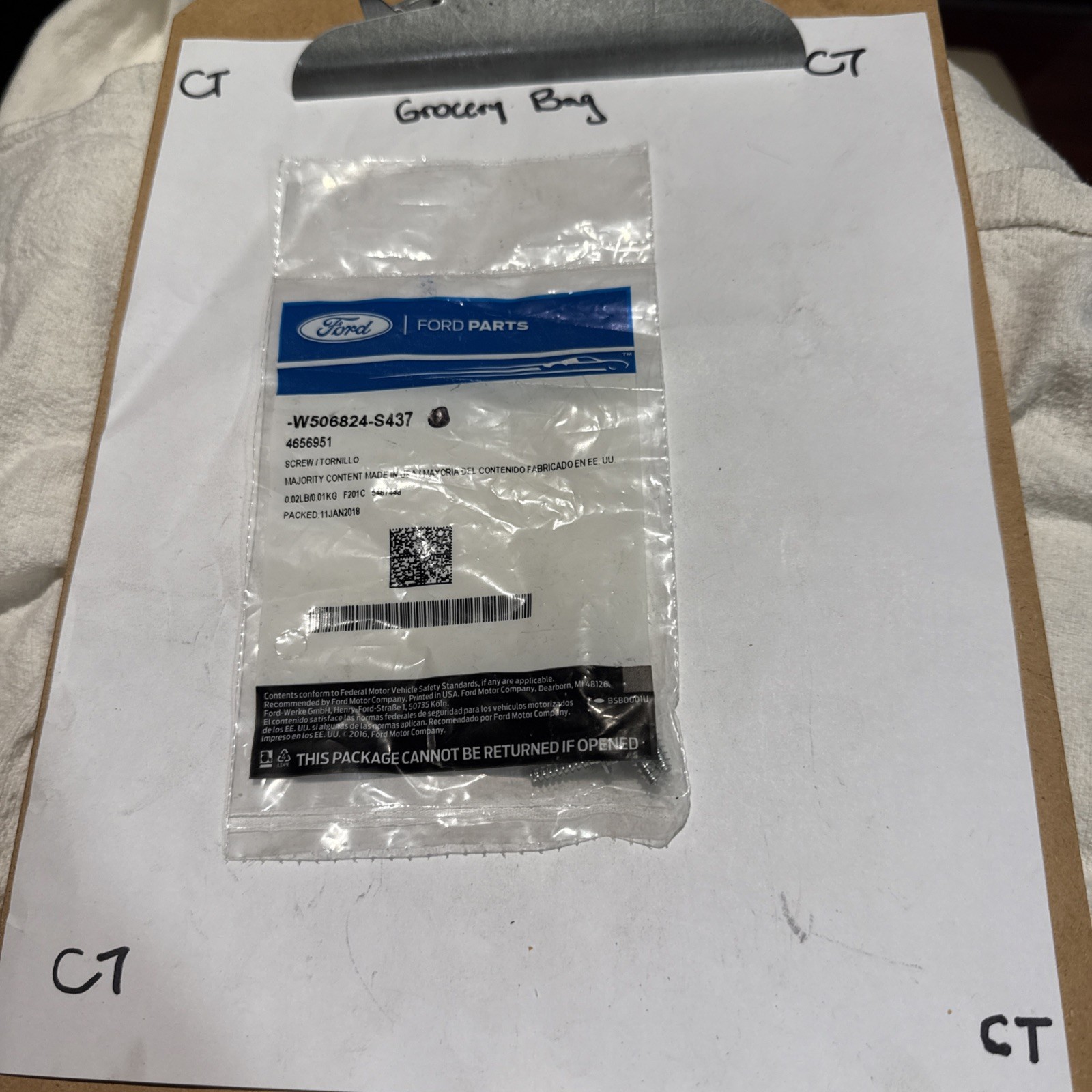 (1) Genuine Ford Cargo Lamp Bulb Screw -W506824-S437 Sold Individually