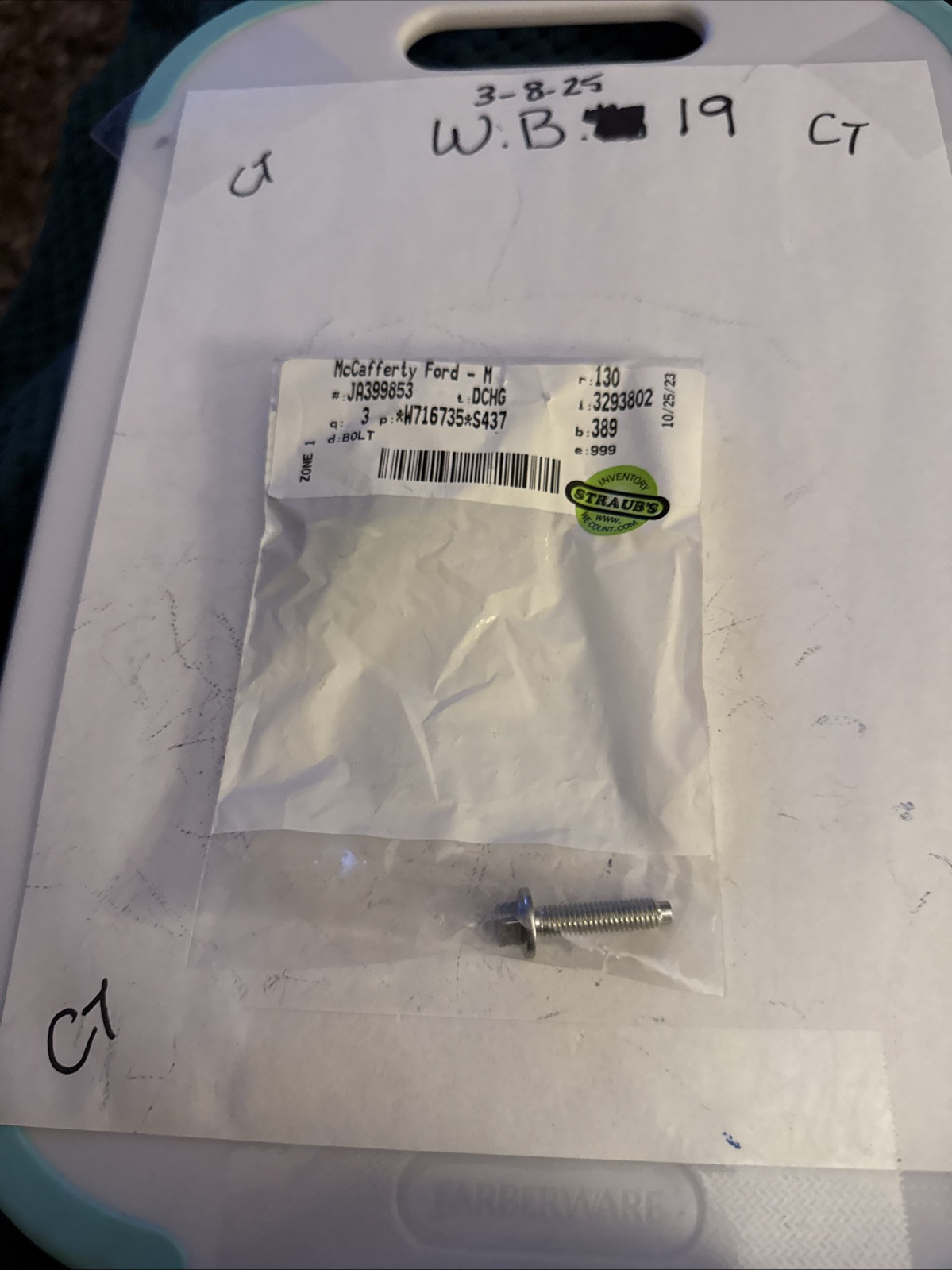 (1) Genuine Ford OE Bolt W716735-S437 Sold Individually