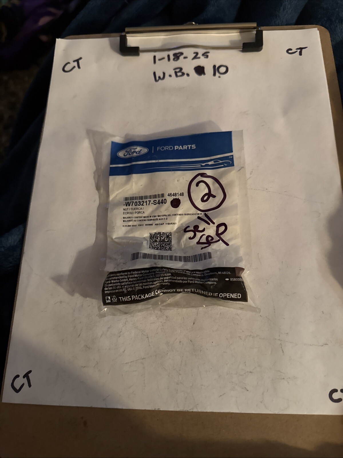 (1) Genuine Ford OE Nut W703217-S440 Sell Individually