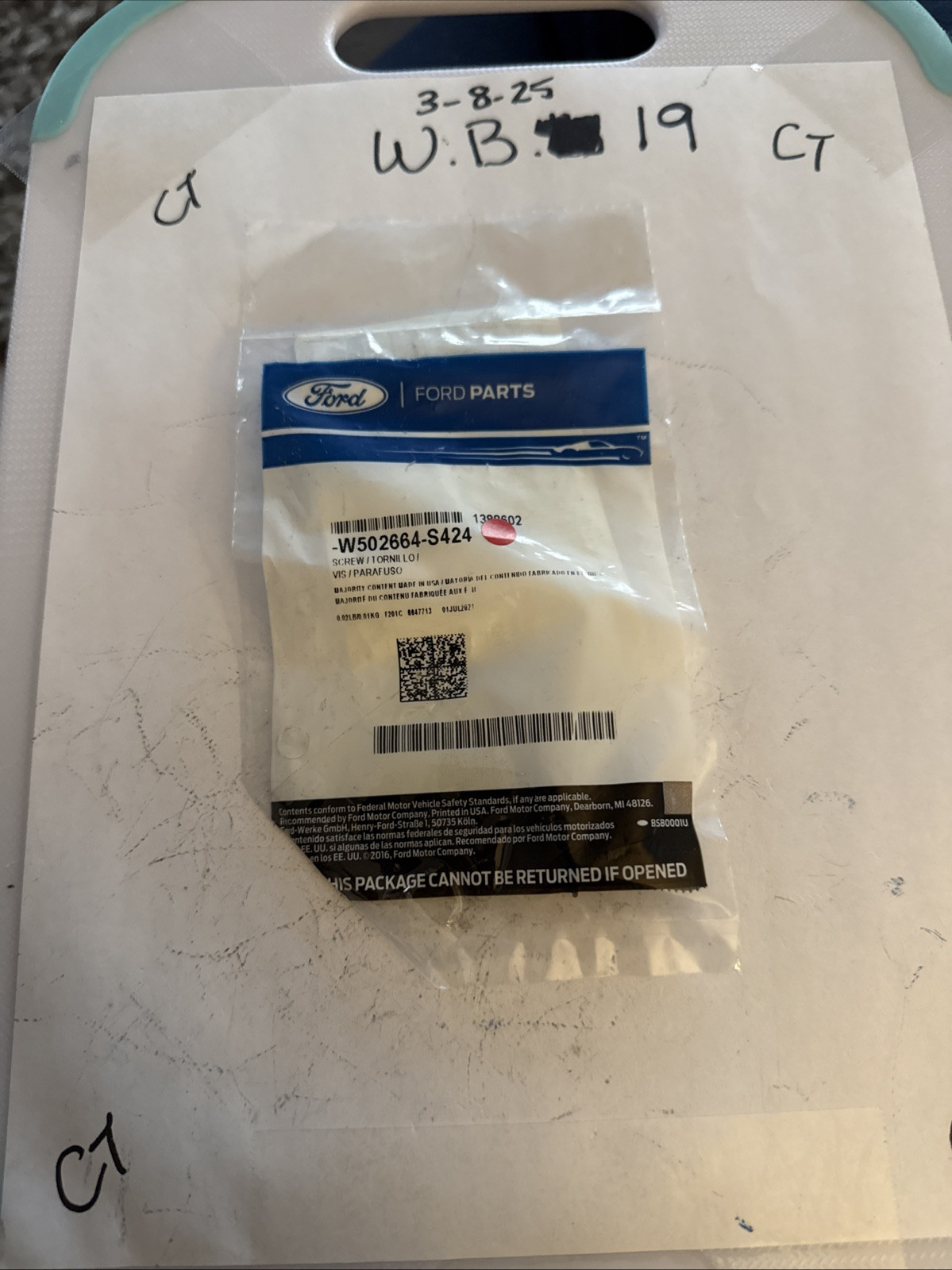 (1) Genuine Ford Screw W502664-S424 Sold Individually