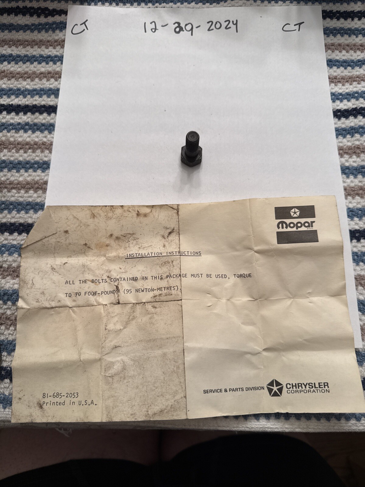 (1) Mopar Screw 04131255 Sold Individually - Image 5