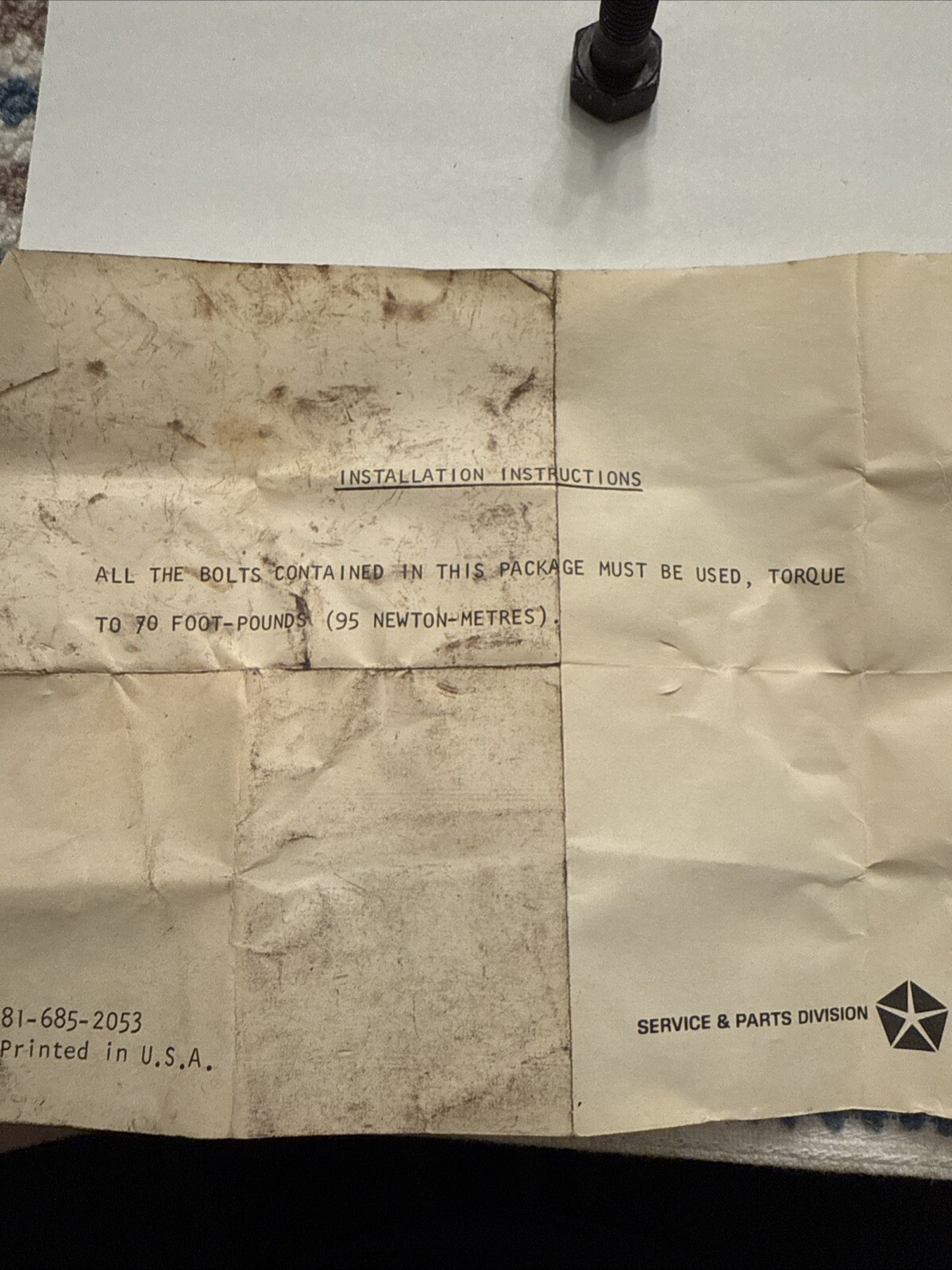 (1) Mopar Screw 04131255 Sold Individually - Image 6