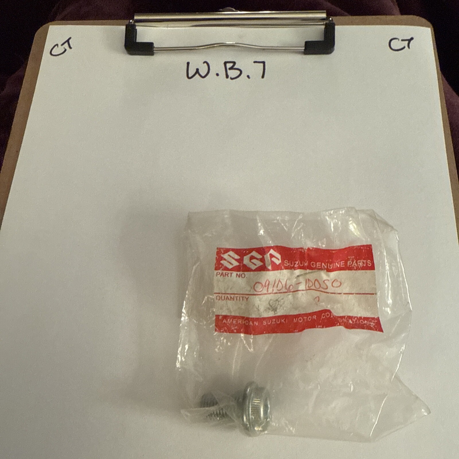 (1) Suzuki OEM Part 09106-10050 BOLT , 10X20