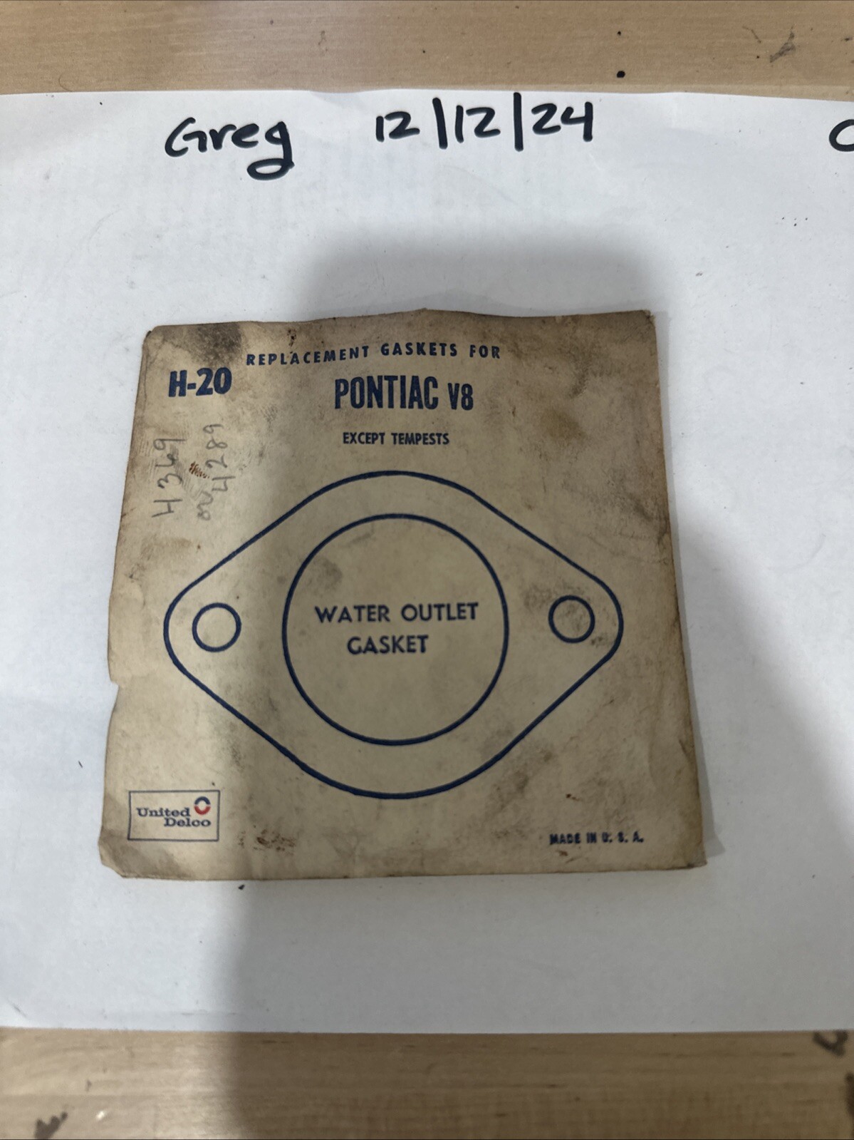 1955 56 57 58 59 60 1961 Pontiac V8 Water Outlet gasket H-20