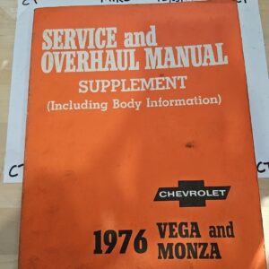 1976 Chevrolet Vega Monza Service Overhaul Shop Manual Original ST 300-76
