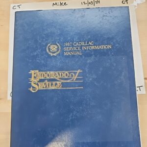 1987 CADILLAC SERVICE INFORMATION MANUAL ELDORADO SEVILLE