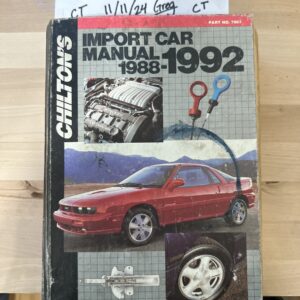 1988-1992 CHILTONS CHILTON Import Car Repair Manual BMW VW TOYOTA AUDI SAAB BB2