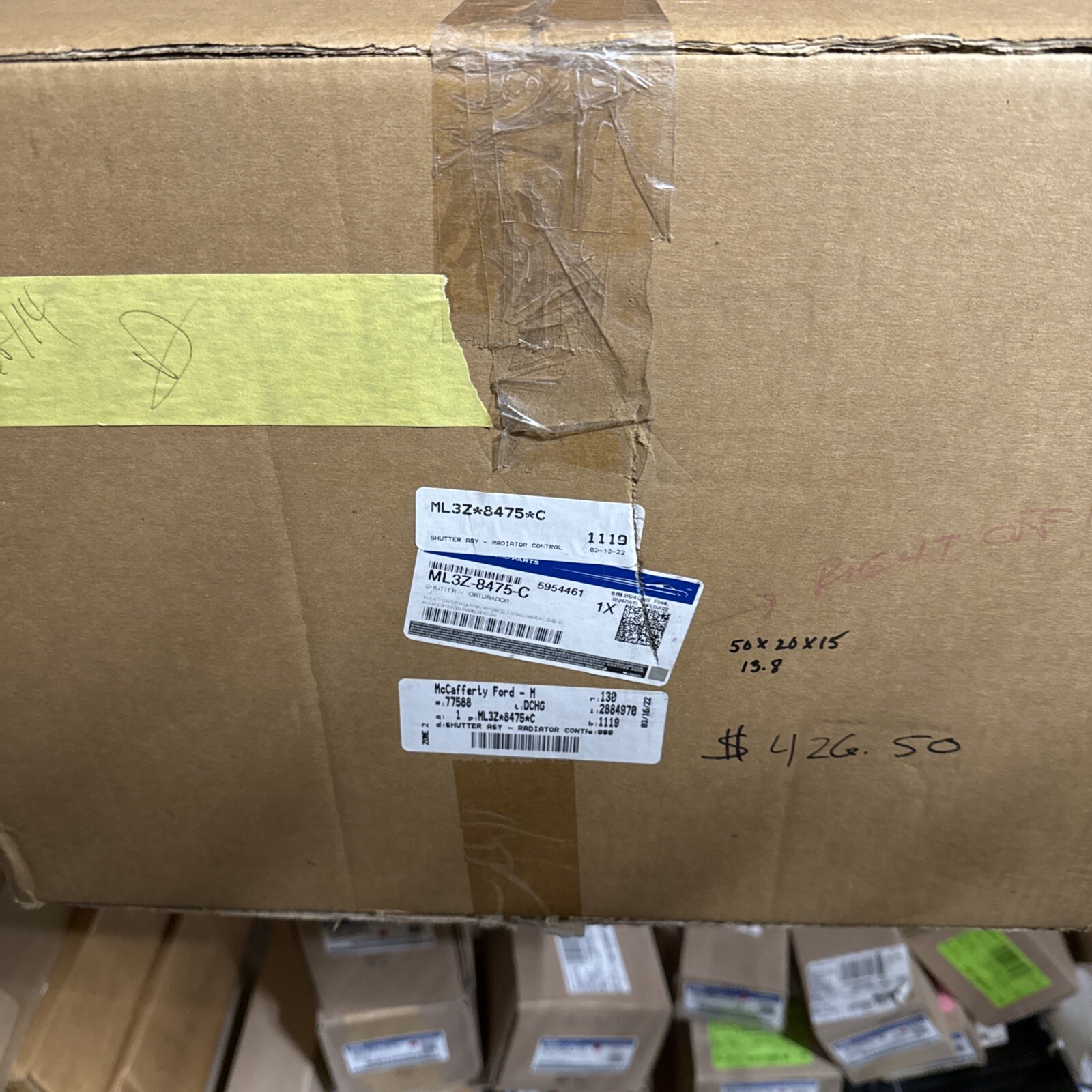 1PC Radiator Grille Air Shutter With Motor For 2021 2022 F150 Ford ML3Z8475C