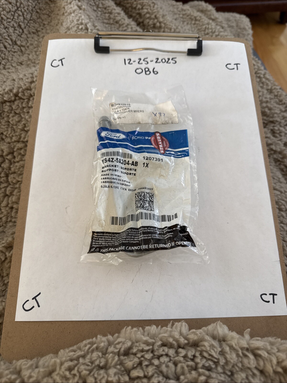 2008-2011 FORD FOCUS MUFFLER AND PIPE HANGER GENUINE OEM NEW YS4Z5A204AB