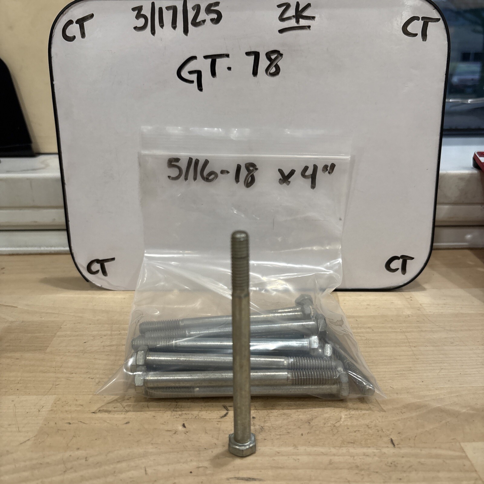 5/16-18 x 4" PT Hex Bolt Grade 8 Screw Coarse Thread. 20pk