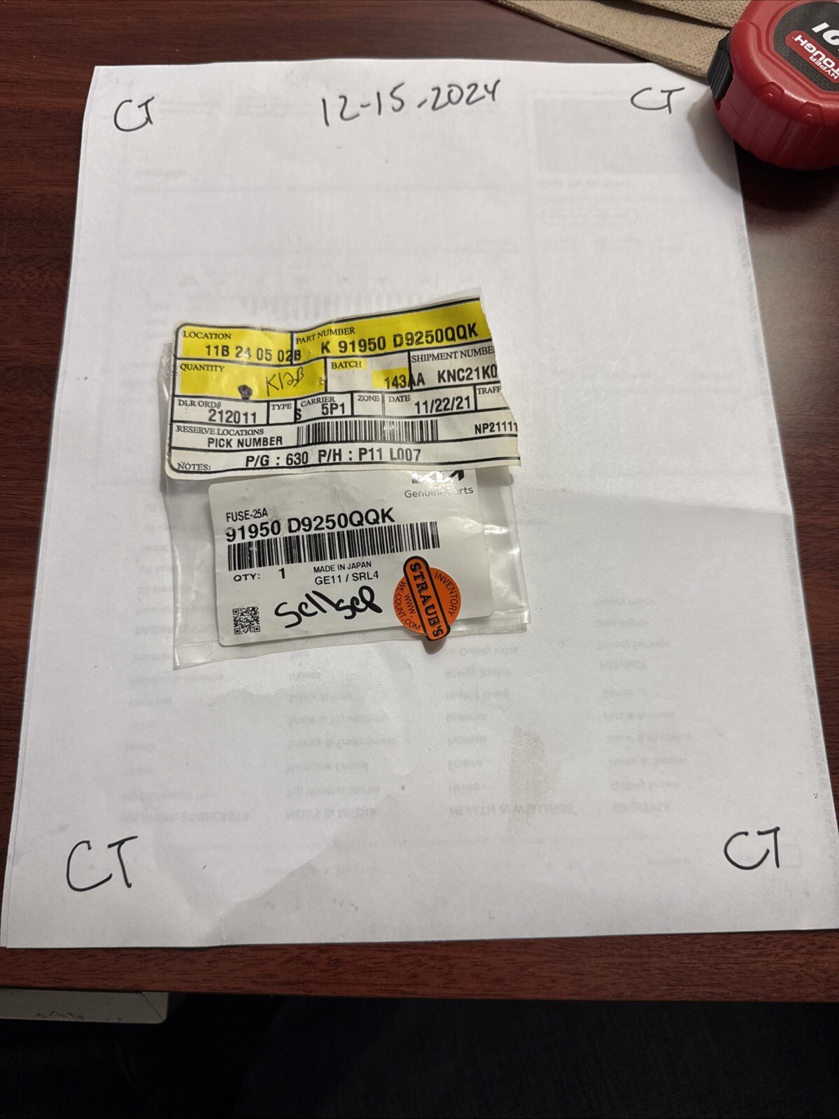 91950D9250QQK - FUSE-25A - Kia