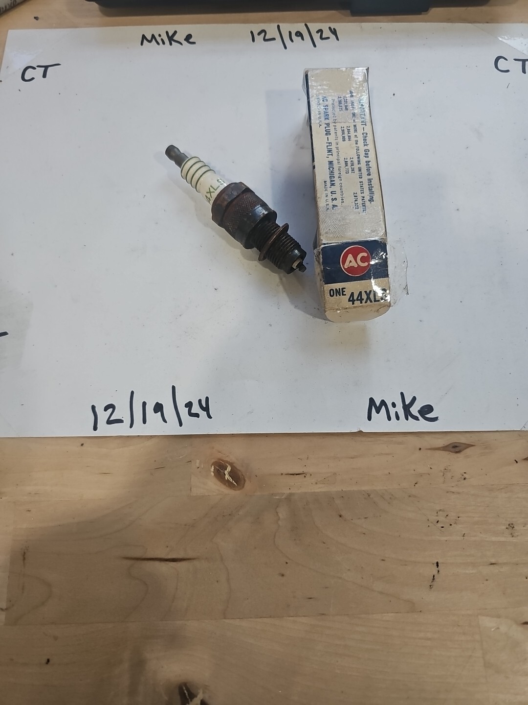 AC Fire Ring Spark Plug # 44XLS GREEN STRIPE