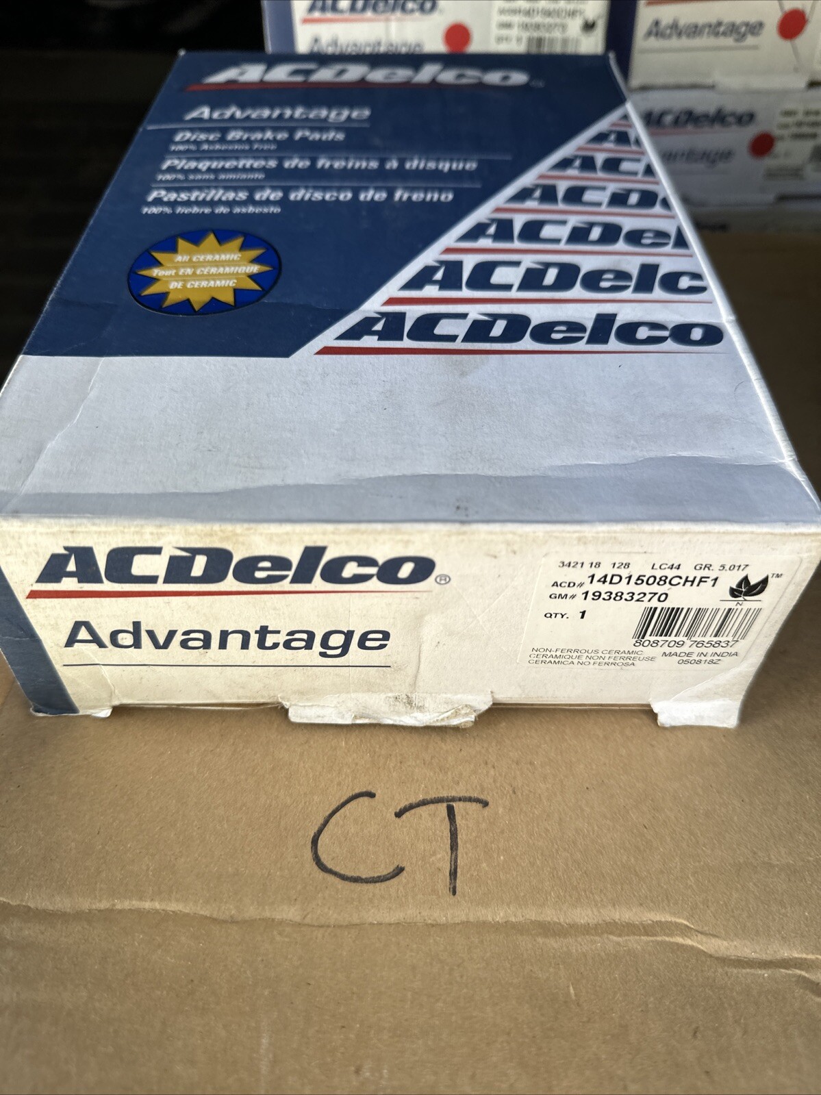 ACDelco 14D1508CHF1 Front Disc Brake Pads Ceramic
