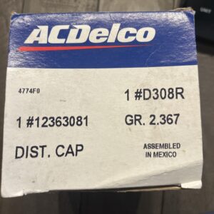 ACDelco D308R / GM #12363081 Ignition Distributor Cap Black