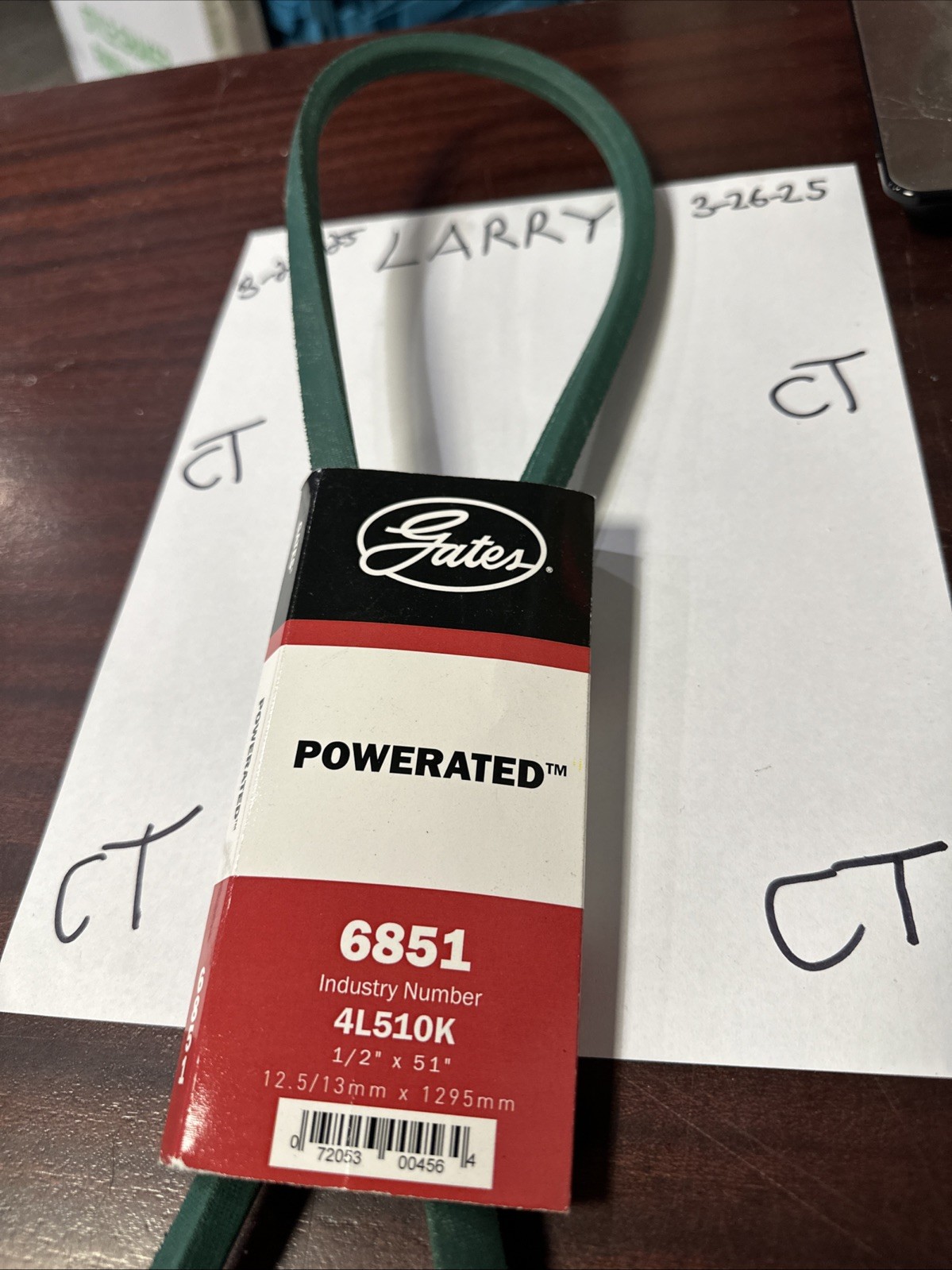 Accessory Drive Belt-FHP Medium Horse-Power V-Belt Gates 6851 1/2” x 51”