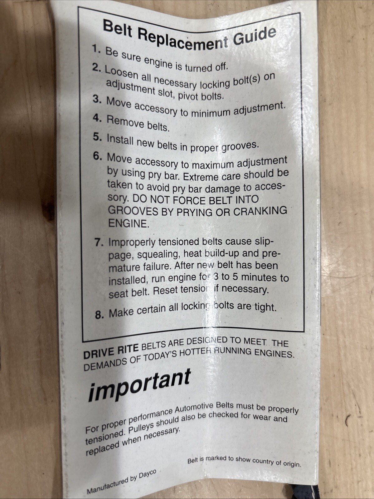 Accessory Drive Belt-Std Trans Drive-Rite 15325DR - Image 4