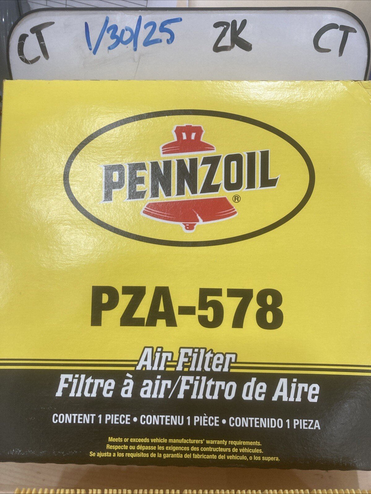 Air Filter-Eng Code: 2GRFE, FI Pennzoil PZA-578