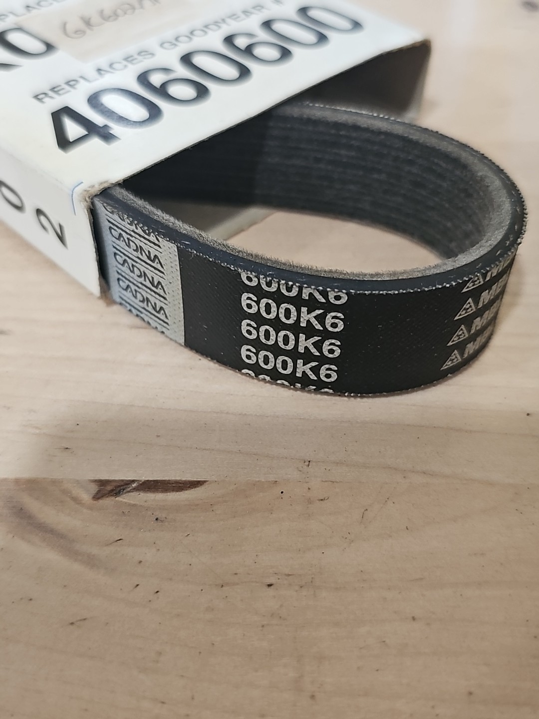 Armor Mark CADNA 600K6 ( Dayco 5060600) 6 rib serpentine belt NEW Made in USA - Image 3