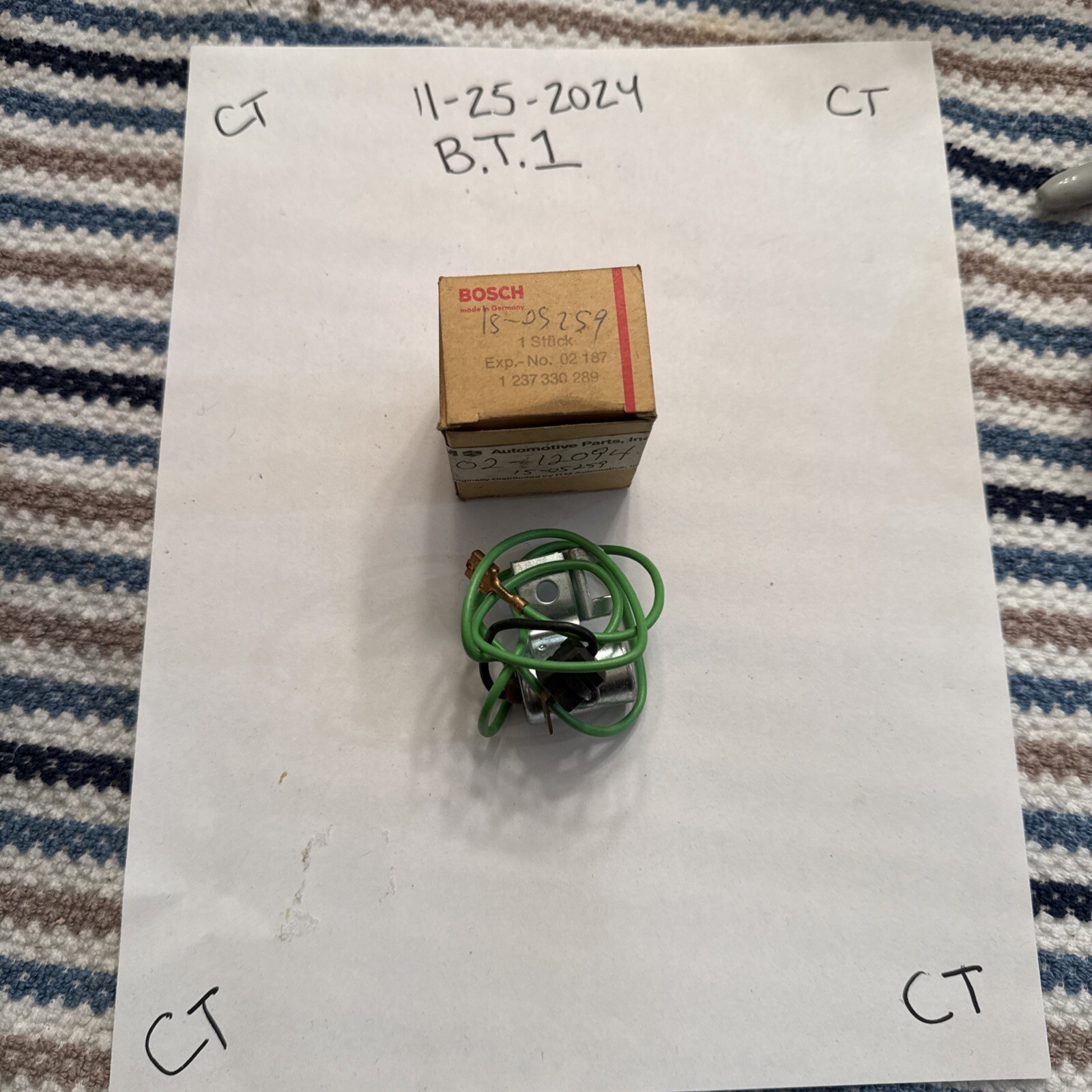 BOSCH IGNITION CONDENSER # 1 237 330 289 # 1237330289 N O S