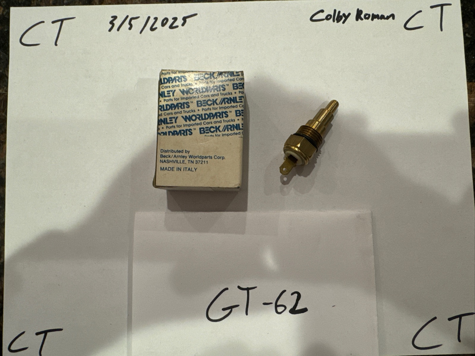 Beck Arnley 201-1438 Coolant Temperature Sensor - 8488 FS200 TS202