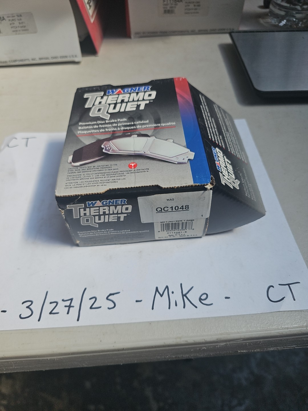 Brake Wagner ThermoQuiet QC1048 Ceramic Disc Brake Pad Set - Image 3