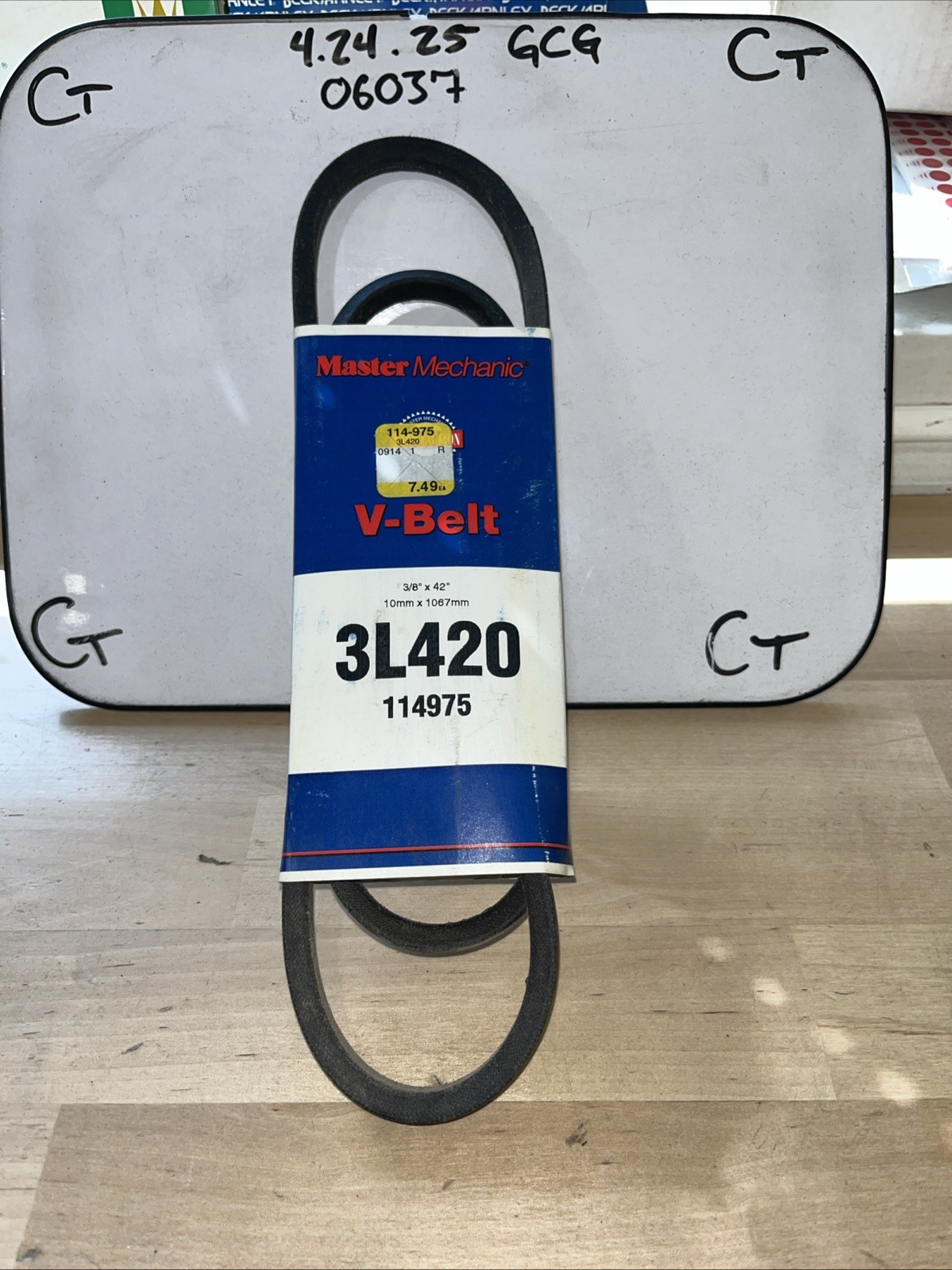 Brand New!! Master Mechanic V-Belt 114975 3L420 3/8" x 42"