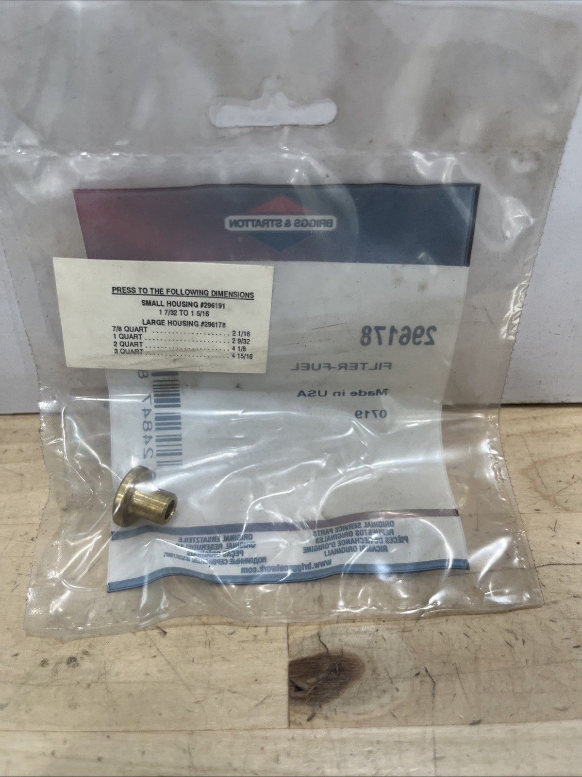 Briggs & Stratton 296178 Fuel Filter Housing Screen OEM NOS 1 Qty - Image 4