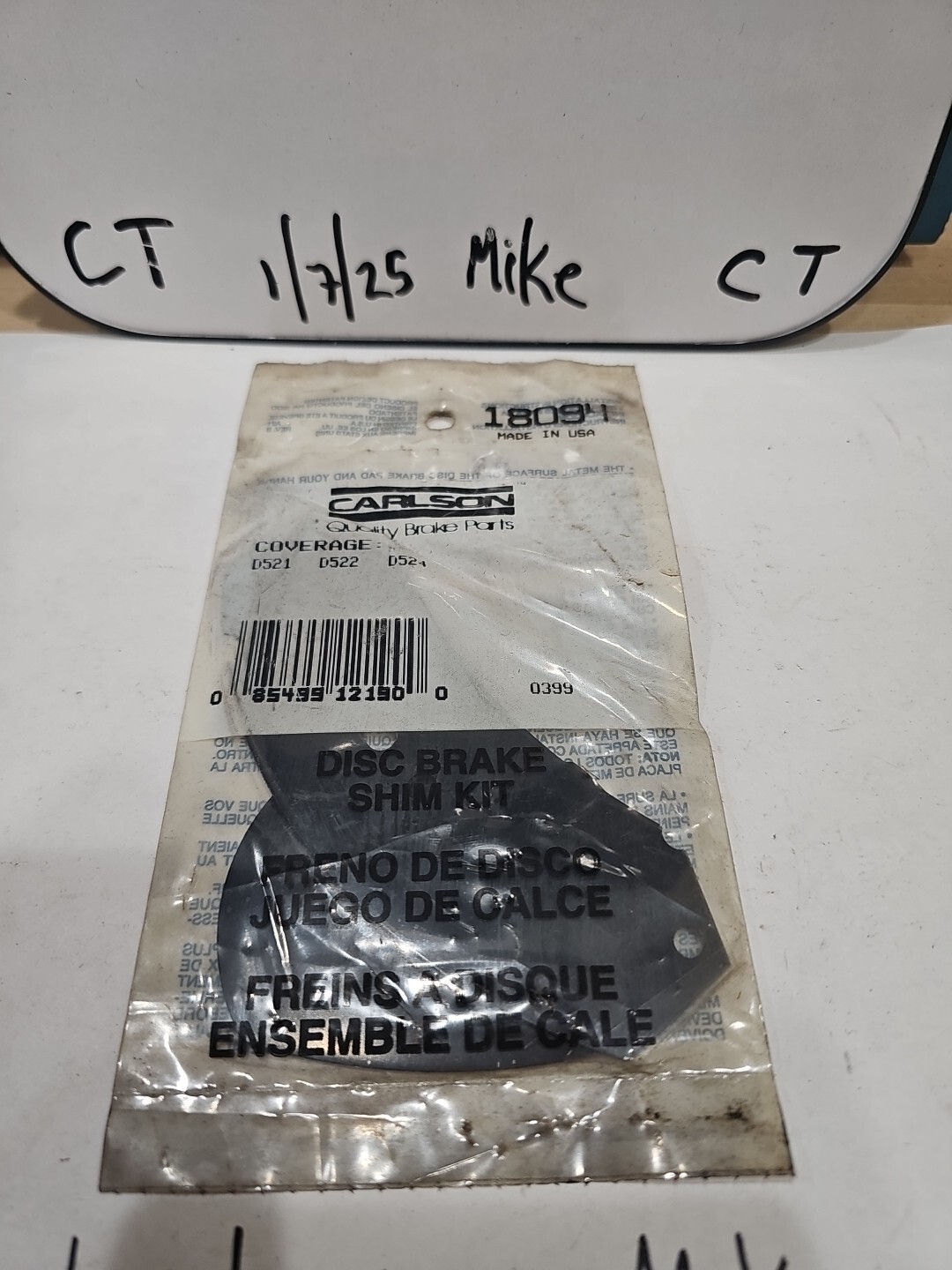 Carlson 18094 Disk Brake Shim Kit