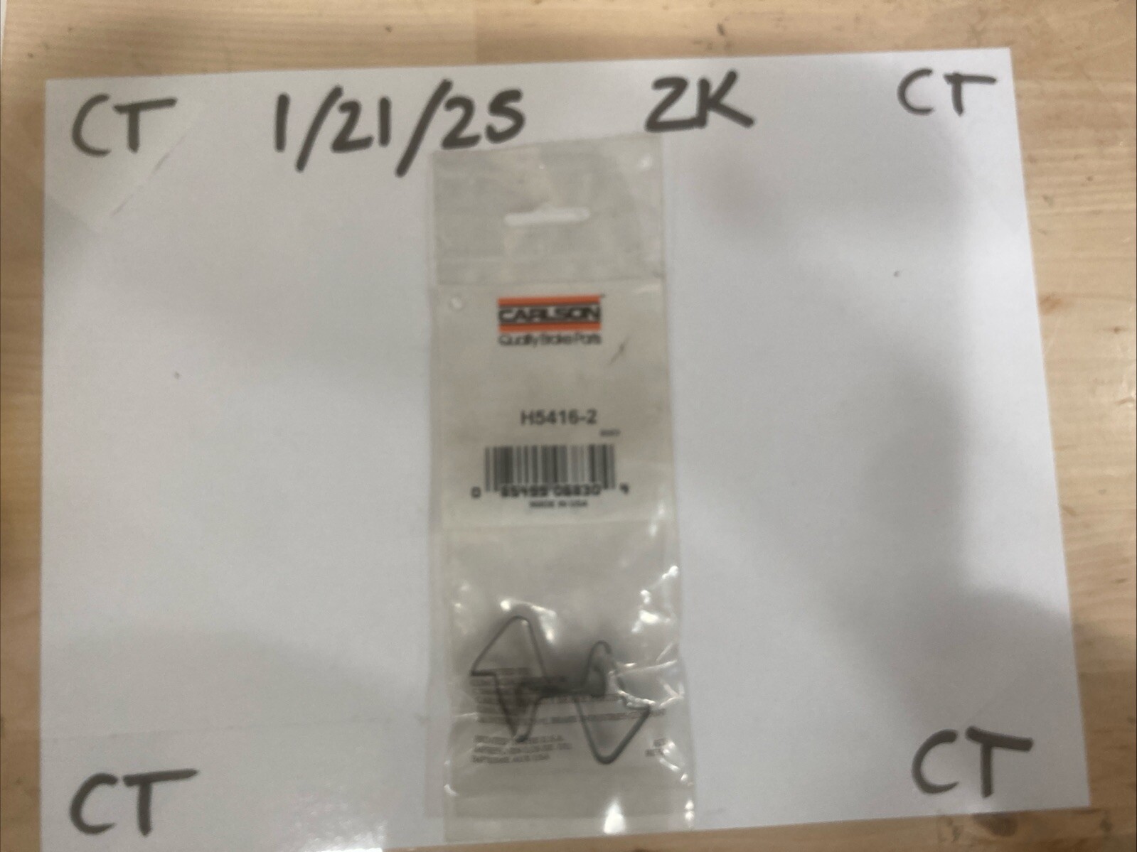 Carlson H5416-2 Disc Brake Anti-Rattle Clip