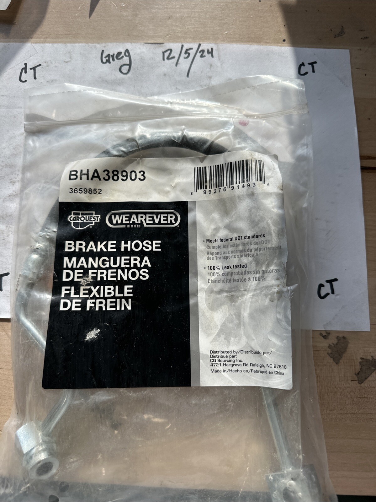 Carquest BHA38903 SP8696 Brake Hose