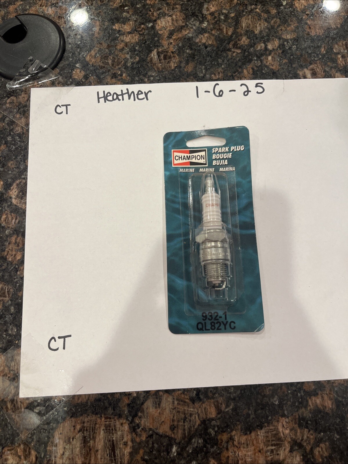 Champion Spark Plug 932-1 Type QL82YC Copper Marine Small Engine Spark Plug