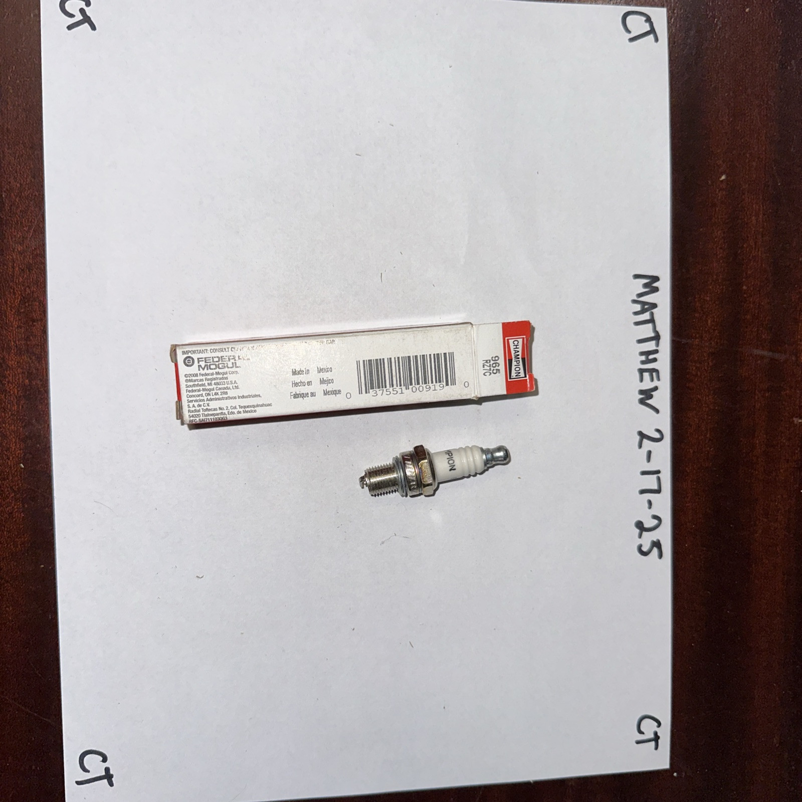 Champion Spark Plug 965 RZ7C - Image 3