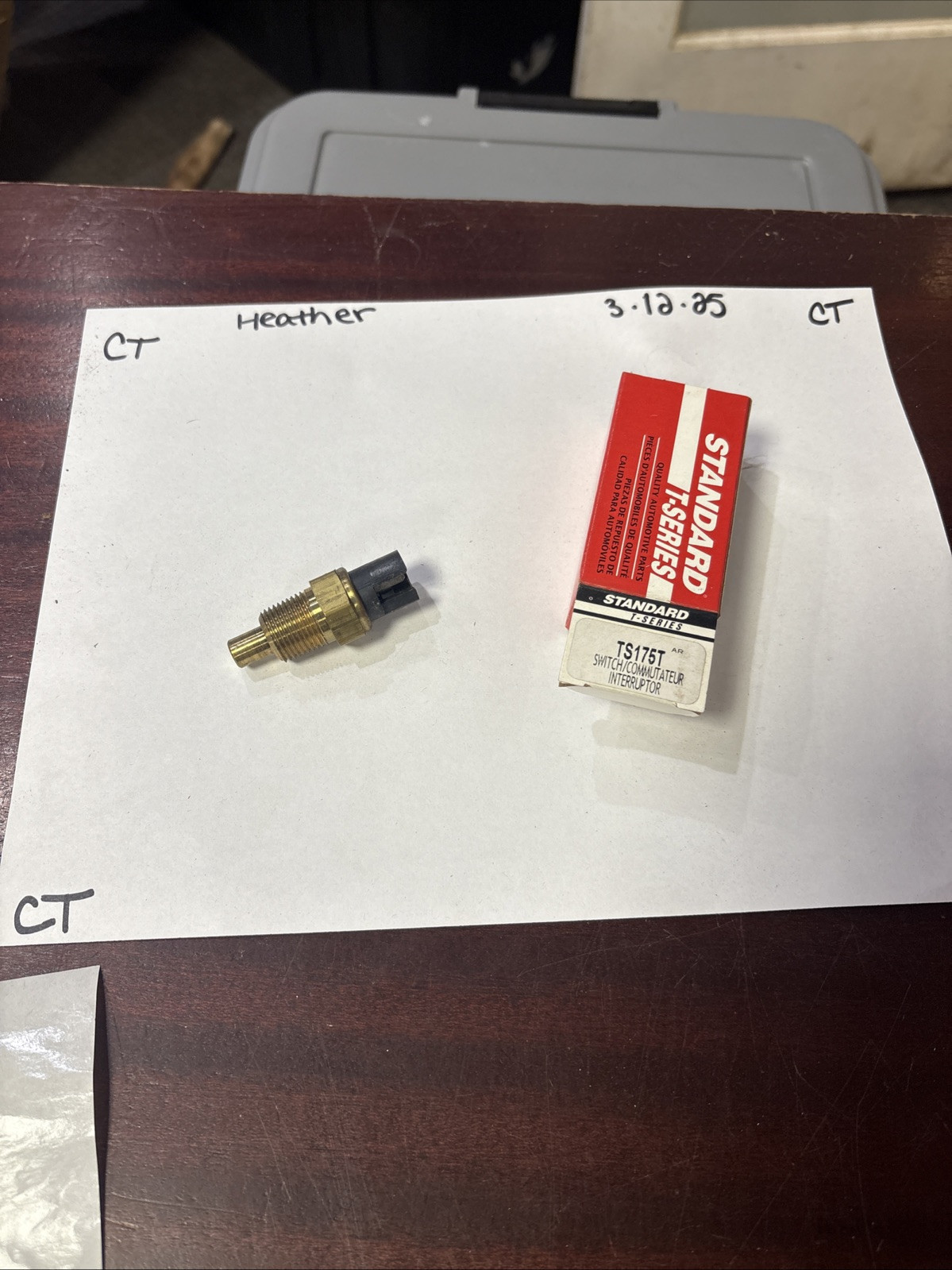 Coolant Temperature Sending Switch Standard/T-Series TS175T