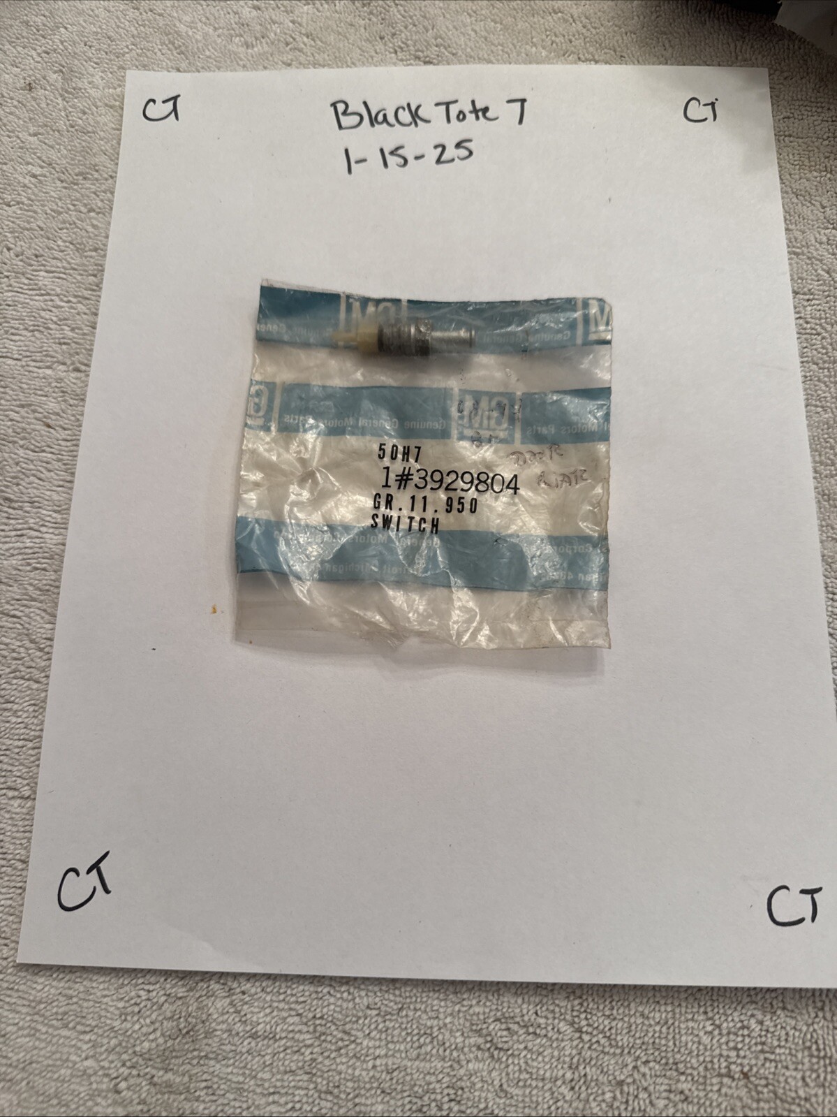 Corvette 1968-69-70-74-72-73-74 NOS door jar/alarm switch #3929804