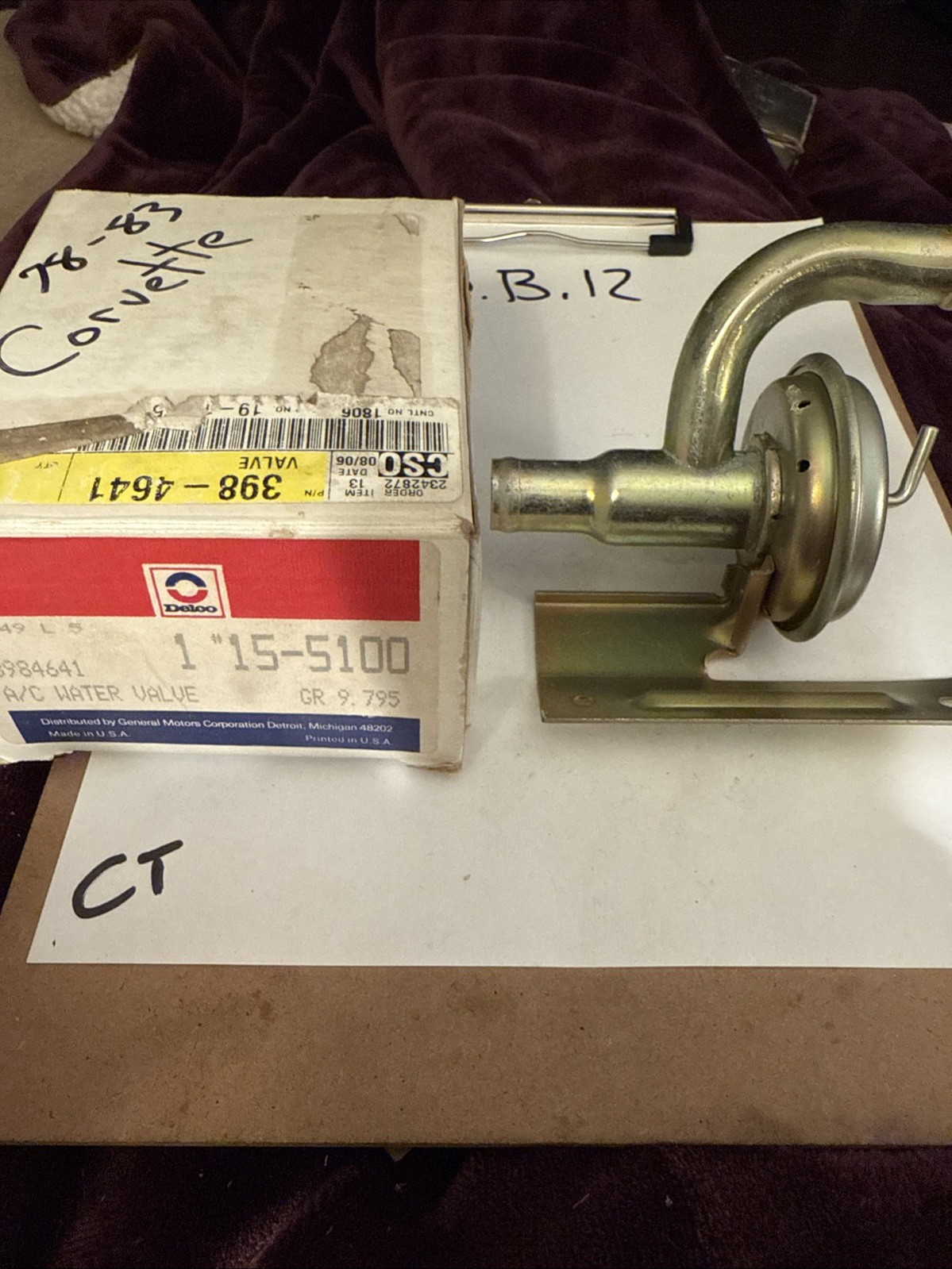 Corvette heater bypass valve - 1969-70 W/AC NOS Genuine GM#3984641 Delco 15-5100 - Image 3