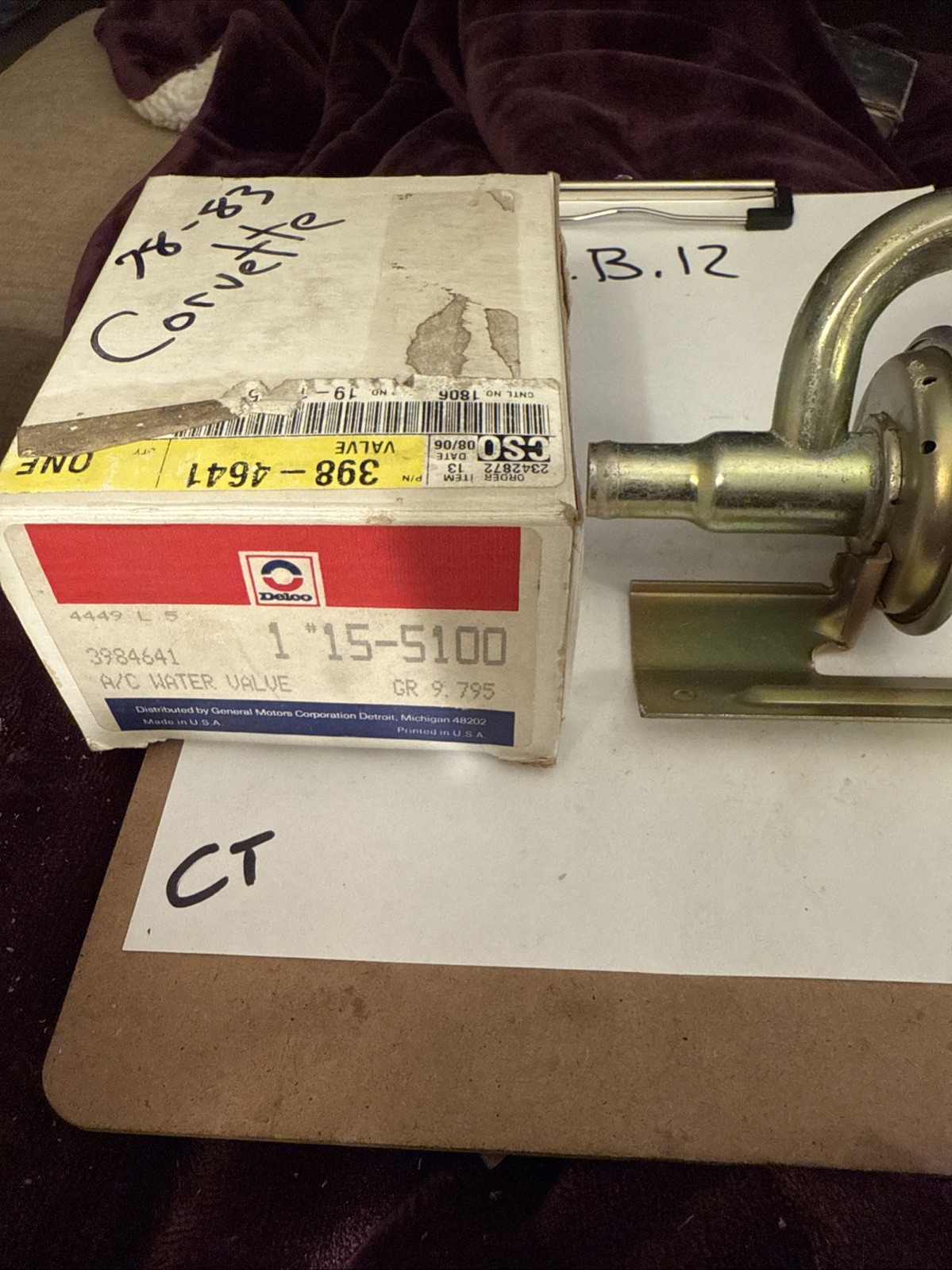 Corvette heater bypass valve - 1969-70 W/AC NOS Genuine GM#3984641 Delco 15-5100 - Image 4