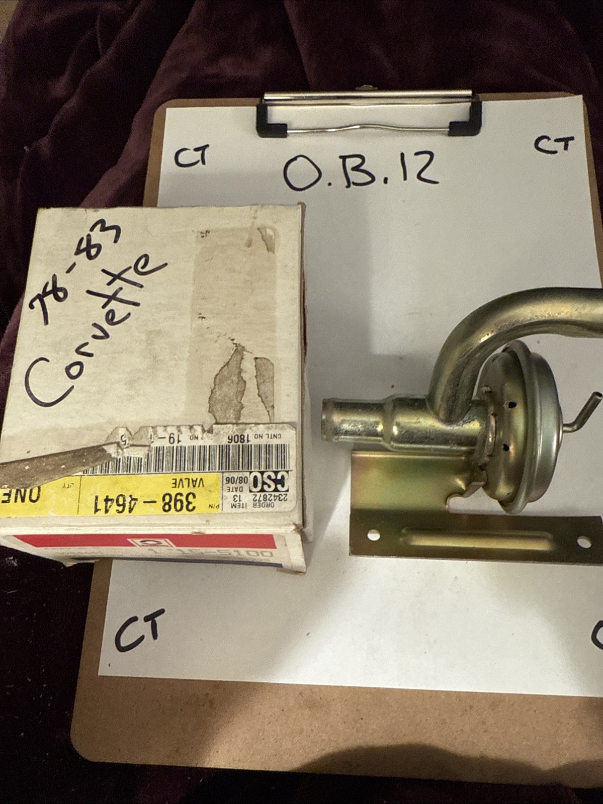 Corvette heater bypass valve - 1969-70 W/AC NOS Genuine GM#3984641 Delco 15-5100