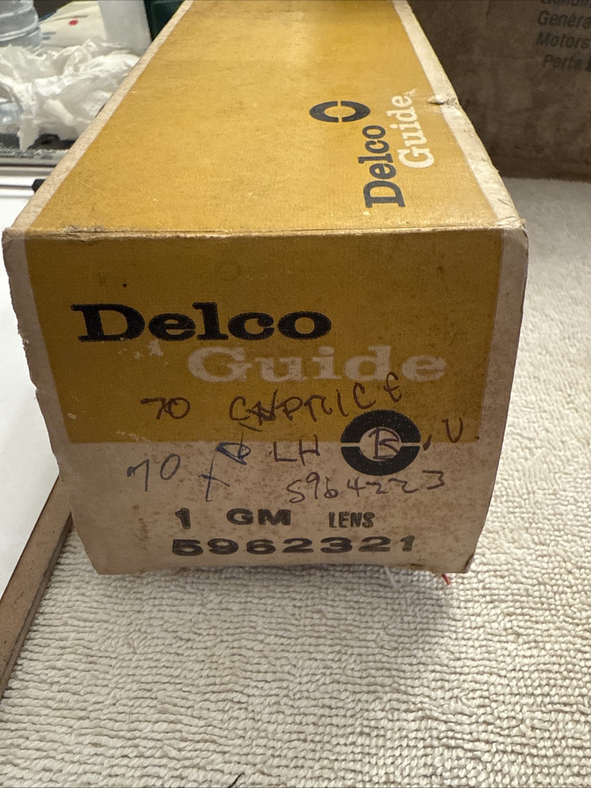 Delco Guide 1970 Chevy CAPRICE? GM NOS LH Back-Up Tail Light Lamp Lens