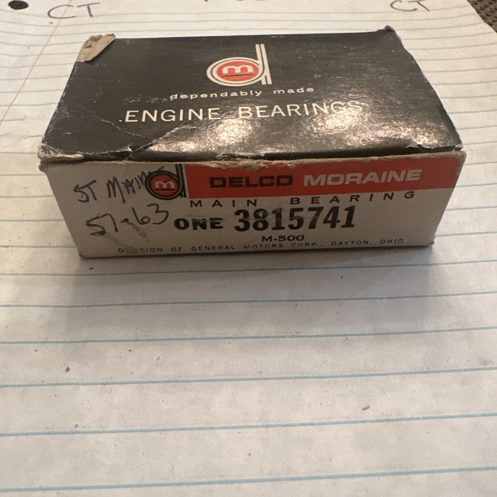 Delco Moraine NOS GM3815741 - Corrosion Main Bearing - Image 3