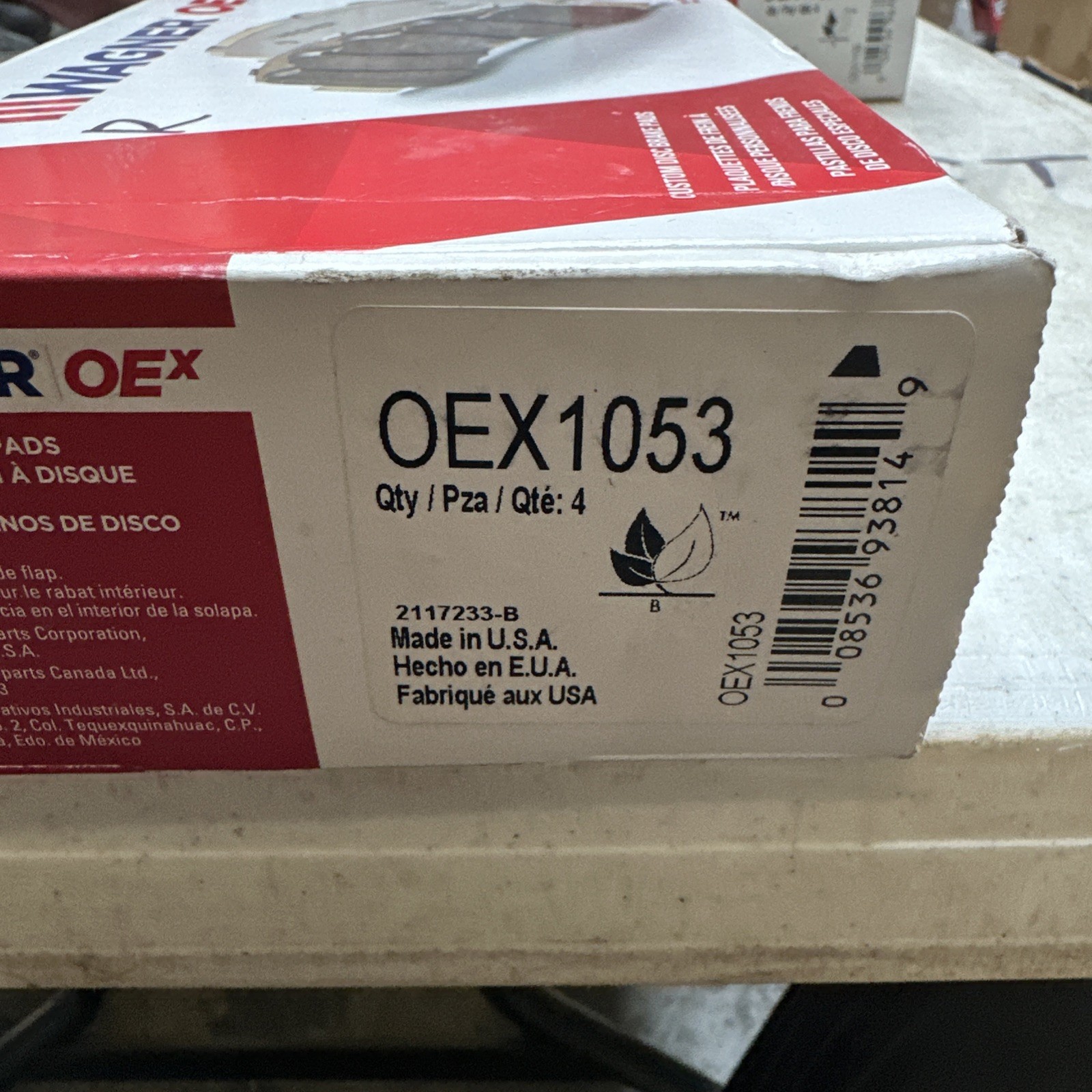 Disc Brake Pad Set-OEX Disc Brake Pad Wagner OEX1053 - Image 3