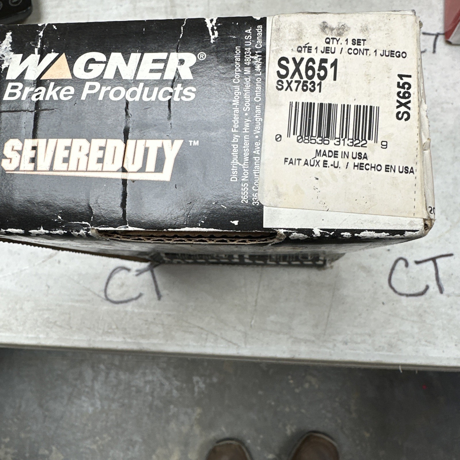 Disc Brake Pad Set-SevereDuty Disc Brake Pad Rear Wagner SX651 - Image 3