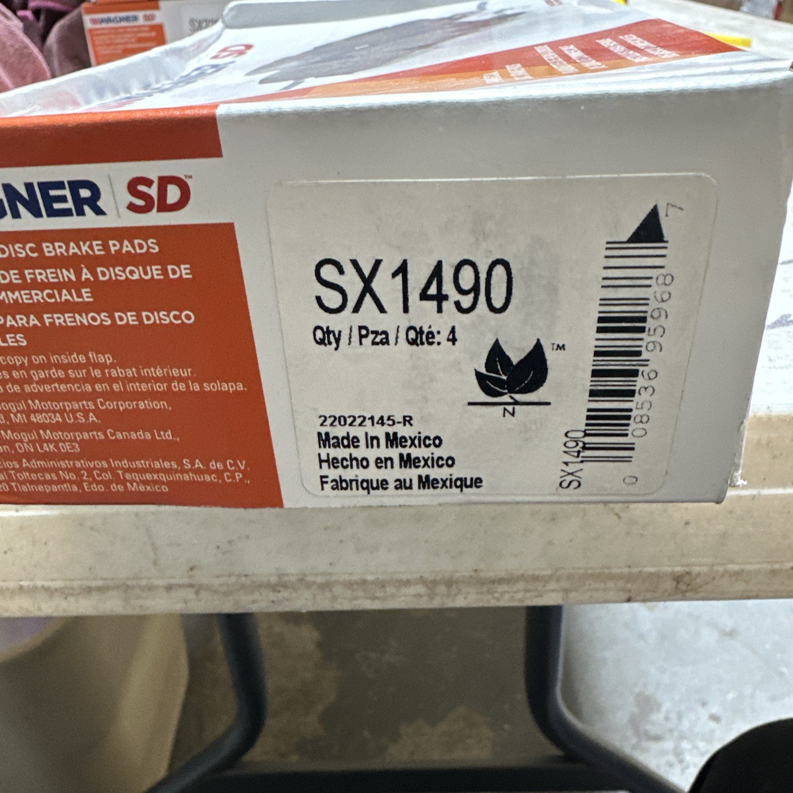 Disc Brake Pad Set-SevereDuty Disc Brake Pad Wagner SX1490 - Image 3