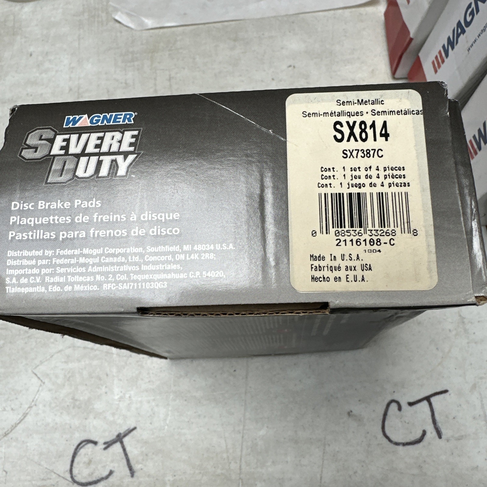 Disc Brake Pad Set-SevereDuty Disc Brake Pad Wagner SX814 - Image 3