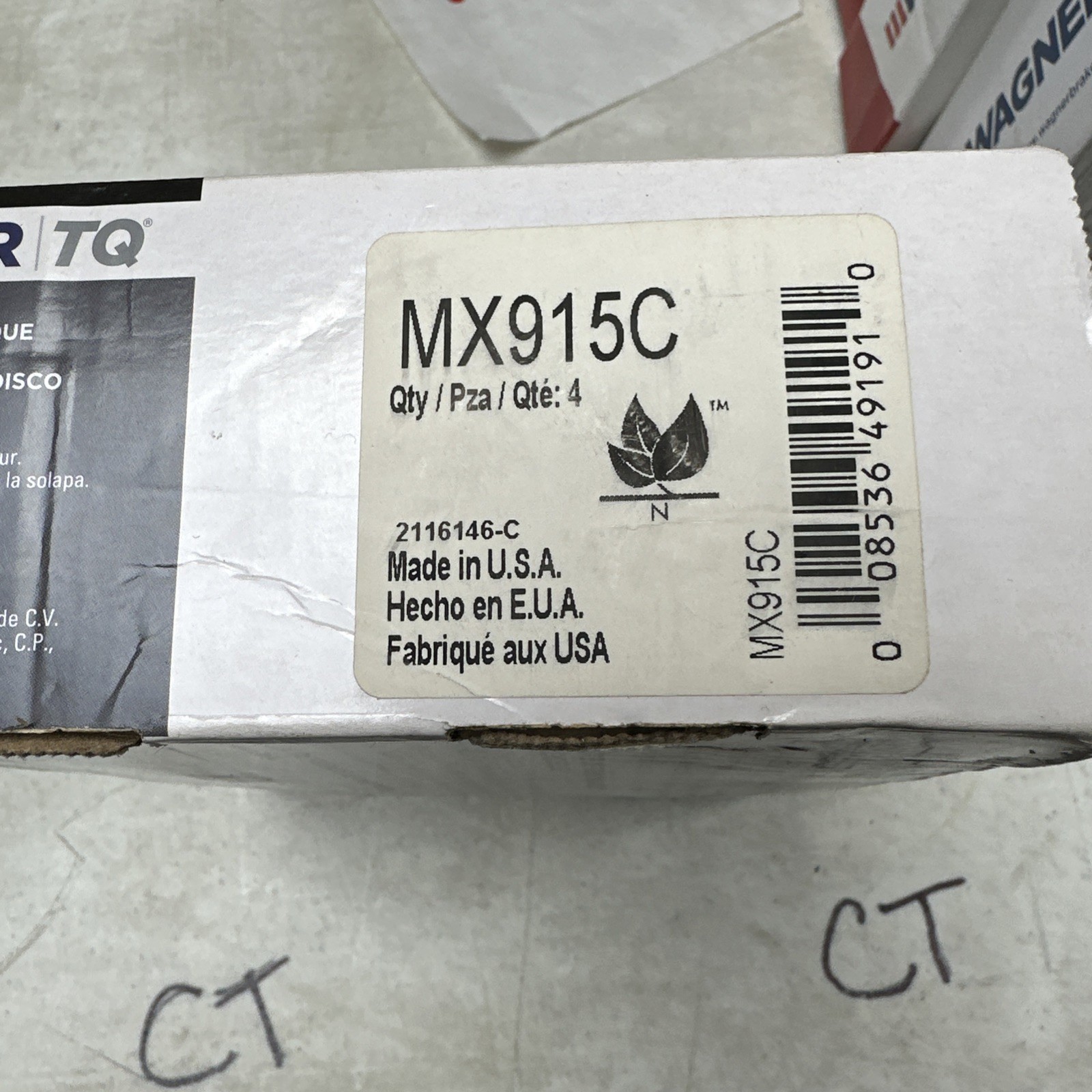 Disc Brake Pad Set-ThermoQuiet Disc Brake Pad Front Wagner MX915C - Image 3