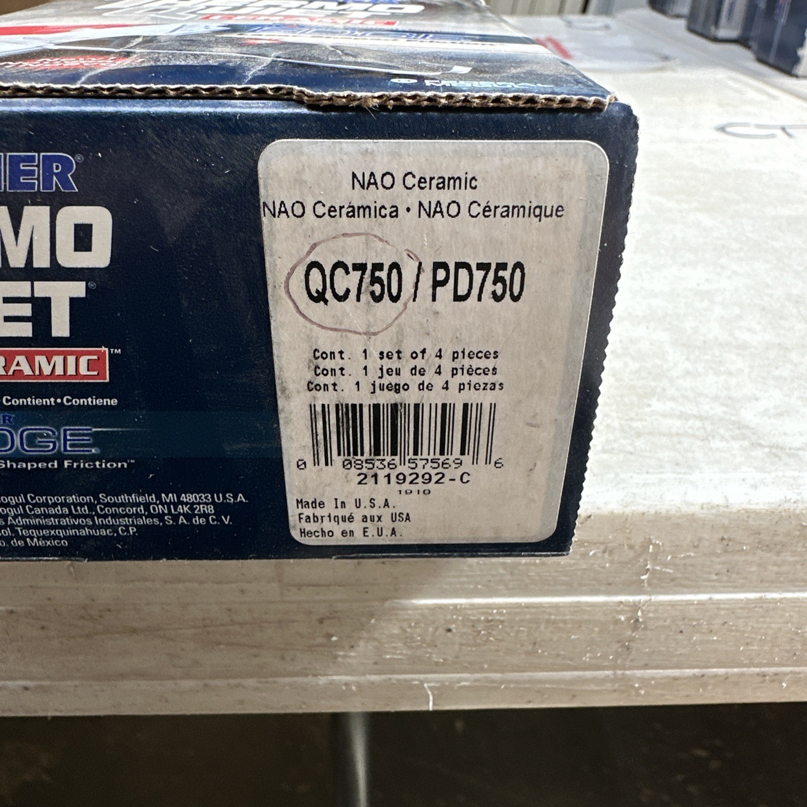 Disc Brake Pad Set-ThermoQuiet Disc Brake Pad Rear Wagner QC750 - Image 3