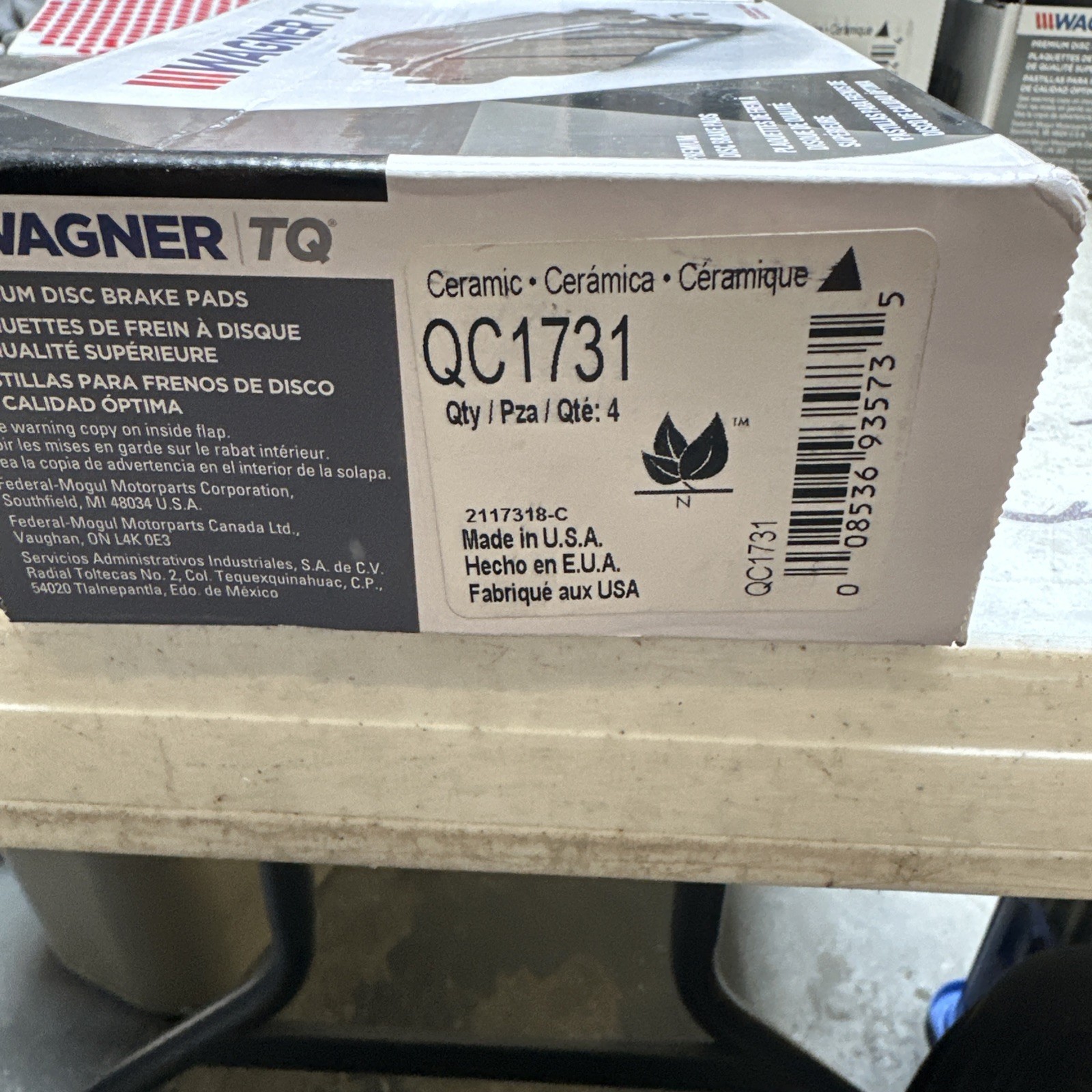 Disc Brake Pad Set-ThermoQuiet Disc Brake Pad Wagner QC1731 - Image 3