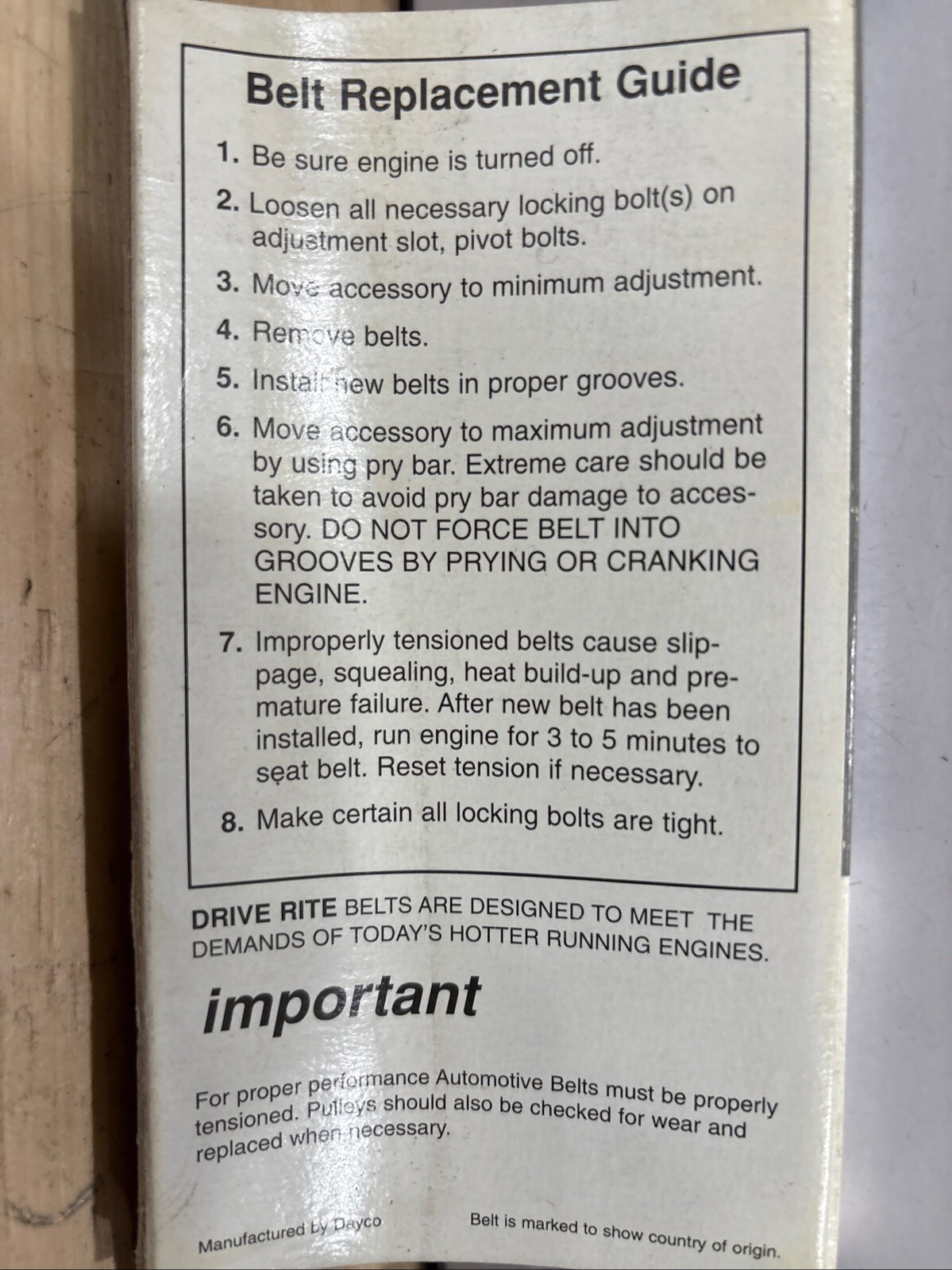 Drive-Rite By Dayco V-Belt 15260DR - Image 4